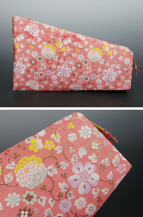 三味線バチセット 赤い布ケース付き　開き12cm バチ入れ 撥入れ バチケース 撥ケース 津軽こぎん刺し総刺し